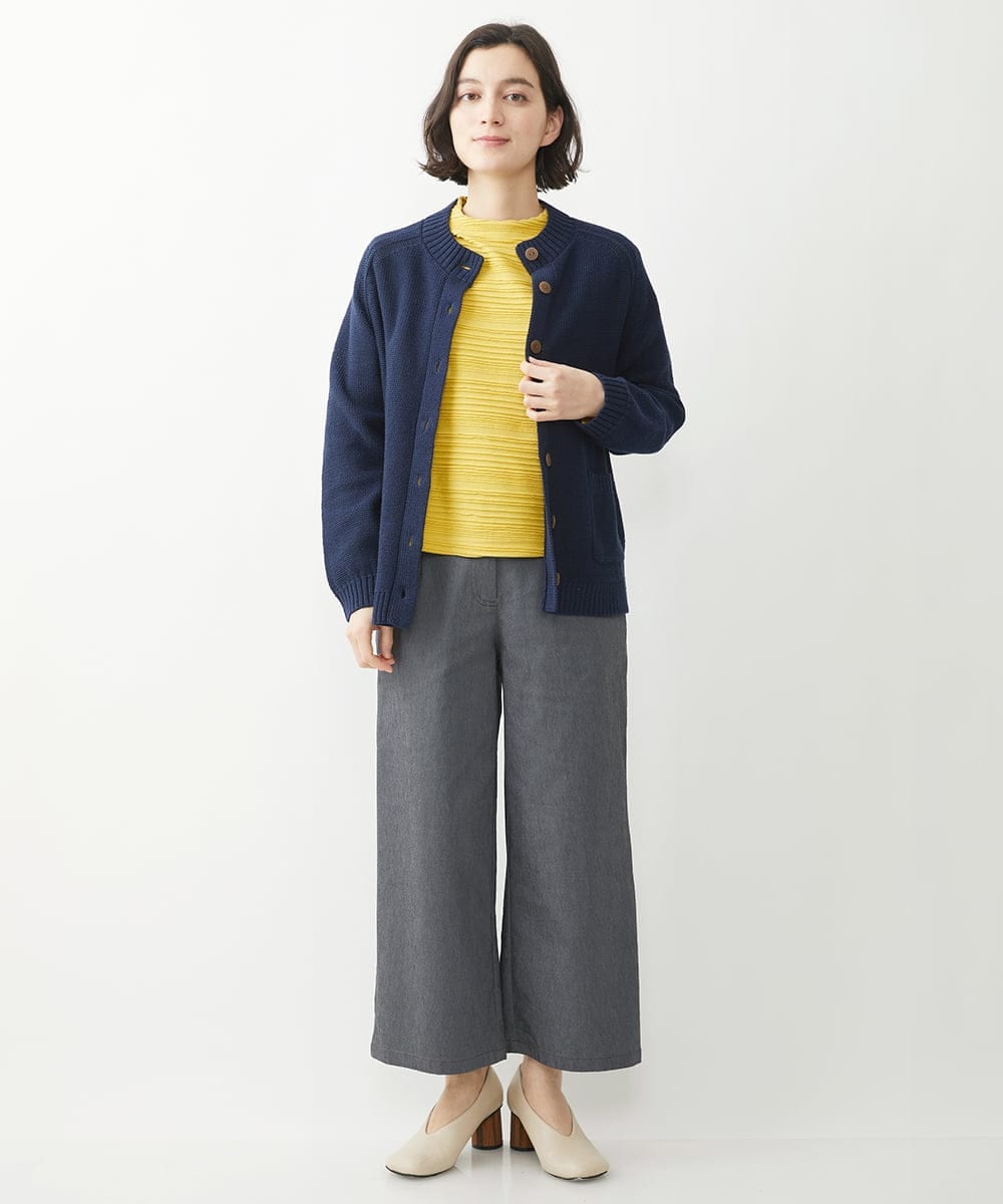 NHLEX82190 GIANNI LO GIUDICE(小さいサイズ)(メゾン ドゥ サンク) [セットアップ対応]デニムライクストレッチワイドパンツ ベージュ