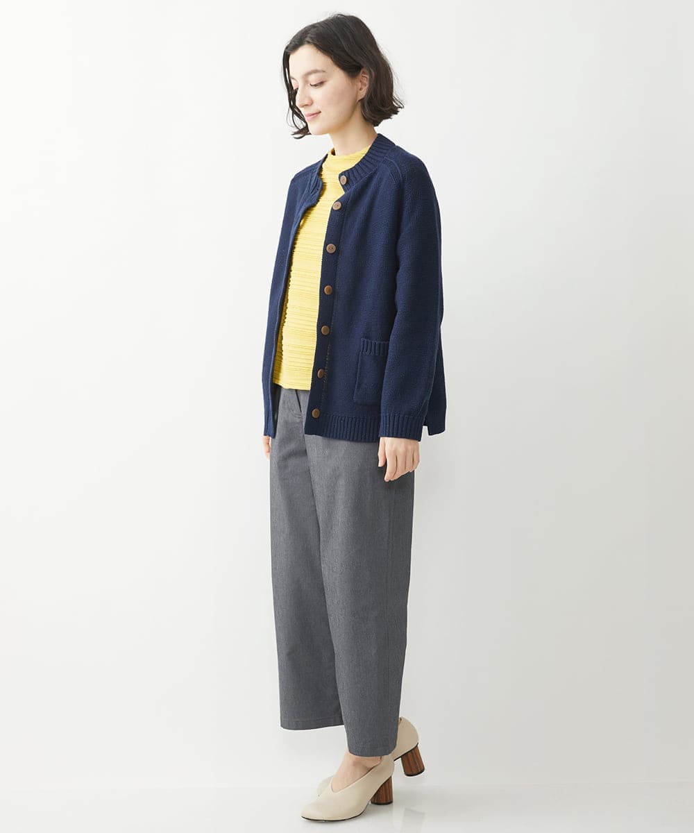 NHLEX82190 GIANNI LO GIUDICE(小さいサイズ)(メゾン ドゥ サンク) [セットアップ対応]デニムライクストレッチワイドパンツ ベージュ