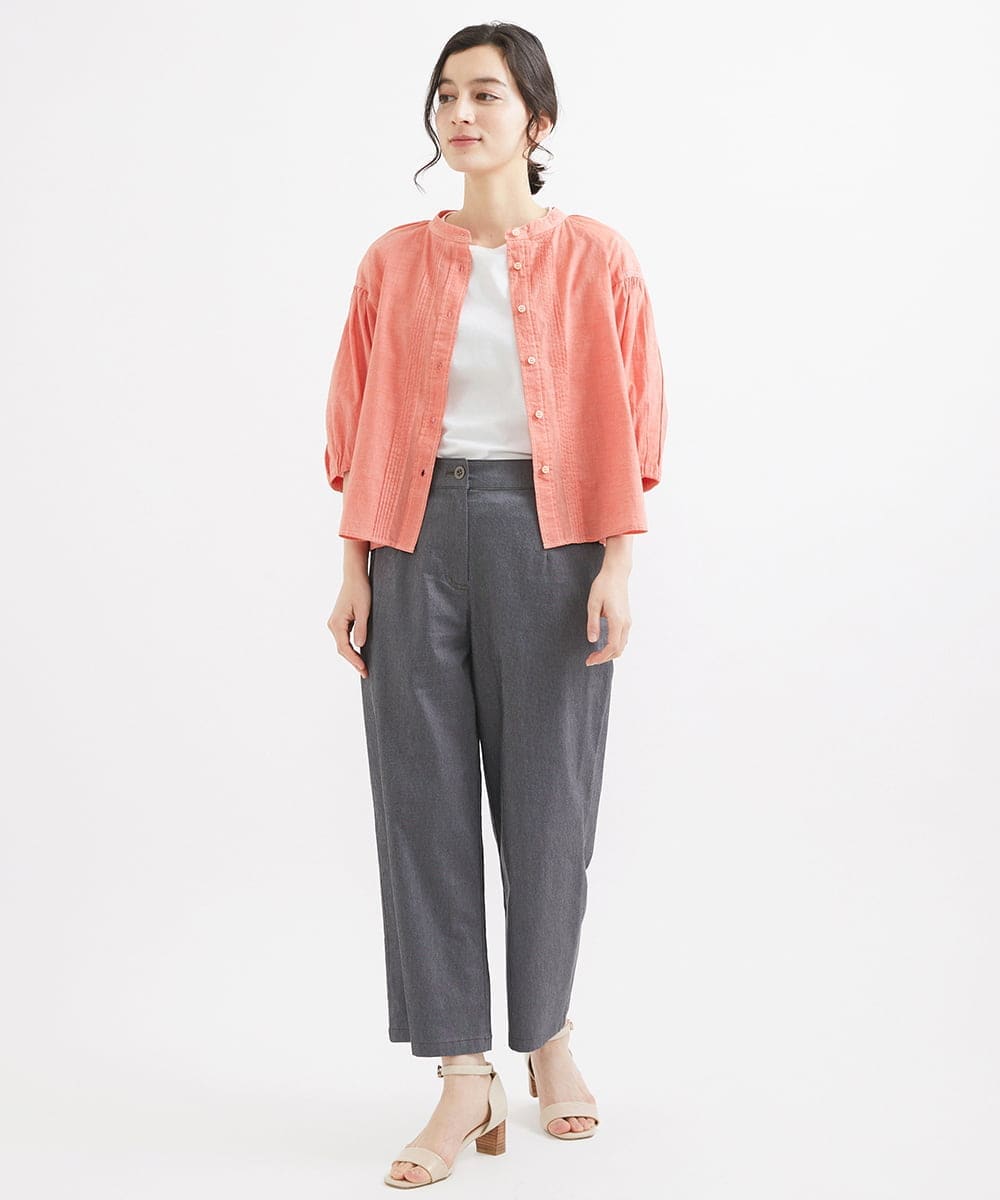 NHLEX82190 GIANNI LO GIUDICE(小さいサイズ)(メゾン ドゥ サンク) [セットアップ対応]デニムライクストレッチワイドパンツ ベージュ
