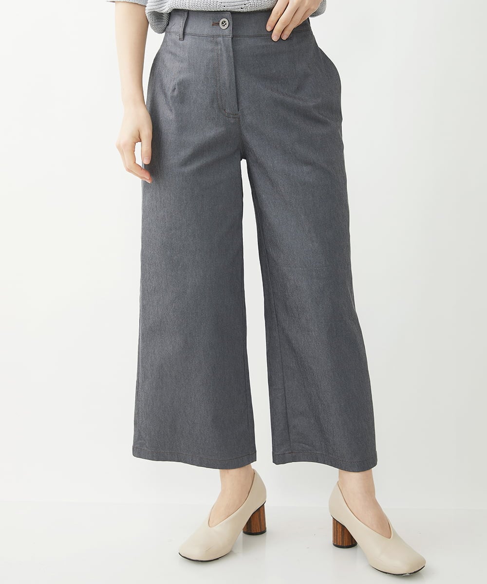 NHLEX82190 GIANNI LO GIUDICE(小さいサイズ)(メゾン ドゥ サンク) [セットアップ対応]デニムライクストレッチワイドパンツ ベージュ