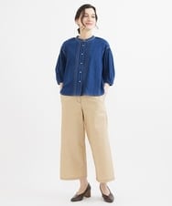 NHLEX82190 GIANNI LO GIUDICE(小さいサイズ)(メゾン ドゥ サンク) [セットアップ対応]デニムライクストレッチワイドパンツ ベージュ