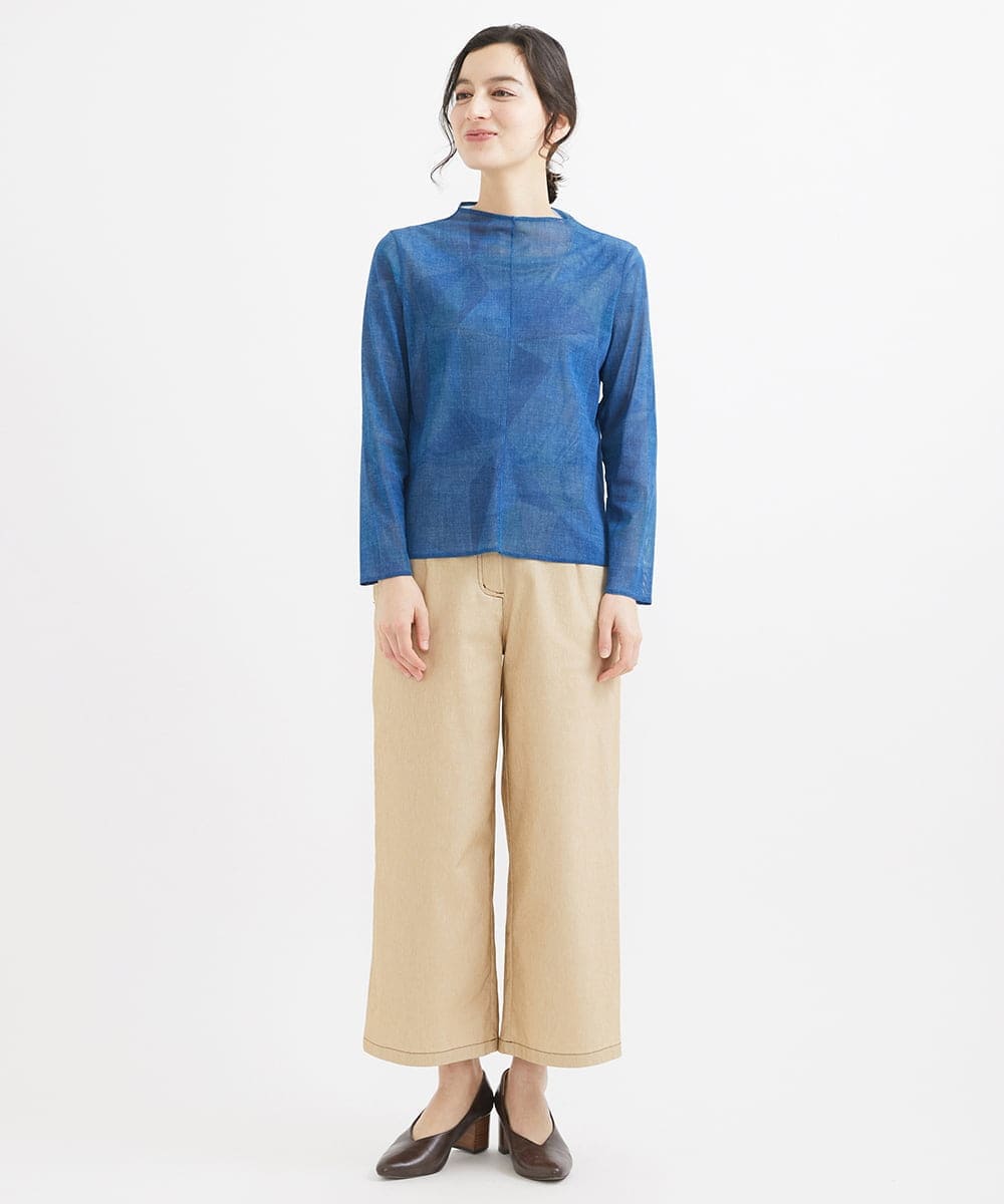 NHLEX82190 GIANNI LO GIUDICE(小さいサイズ)(メゾン ドゥ サンク) [セットアップ対応]デニムライクストレッチワイドパンツ ベージュ