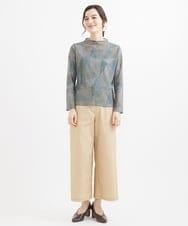 NHLEX82190 GIANNI LO GIUDICE(小さいサイズ)(メゾン ドゥ サンク) [セットアップ対応]デニムライクストレッチワイドパンツ ベージュ