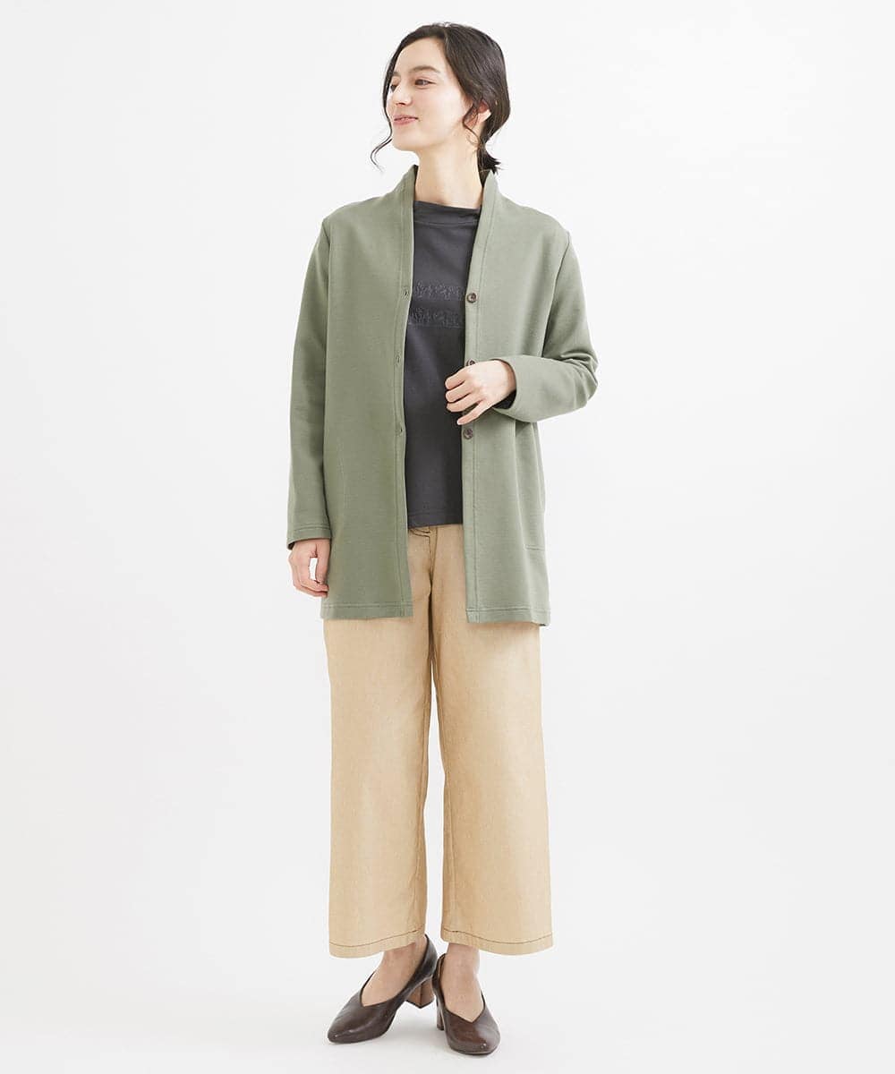 NHLEX82190 GIANNI LO GIUDICE(小さいサイズ)(メゾン ドゥ サンク) [セットアップ対応]デニムライクストレッチワイドパンツ ベージュ