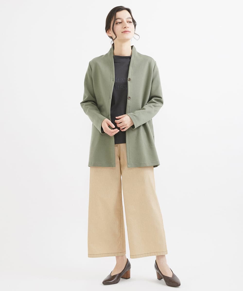 NHLEX82190 GIANNI LO GIUDICE(小さいサイズ)(メゾン ドゥ サンク) [セットアップ対応]デニムライクストレッチワイドパンツ ベージュ