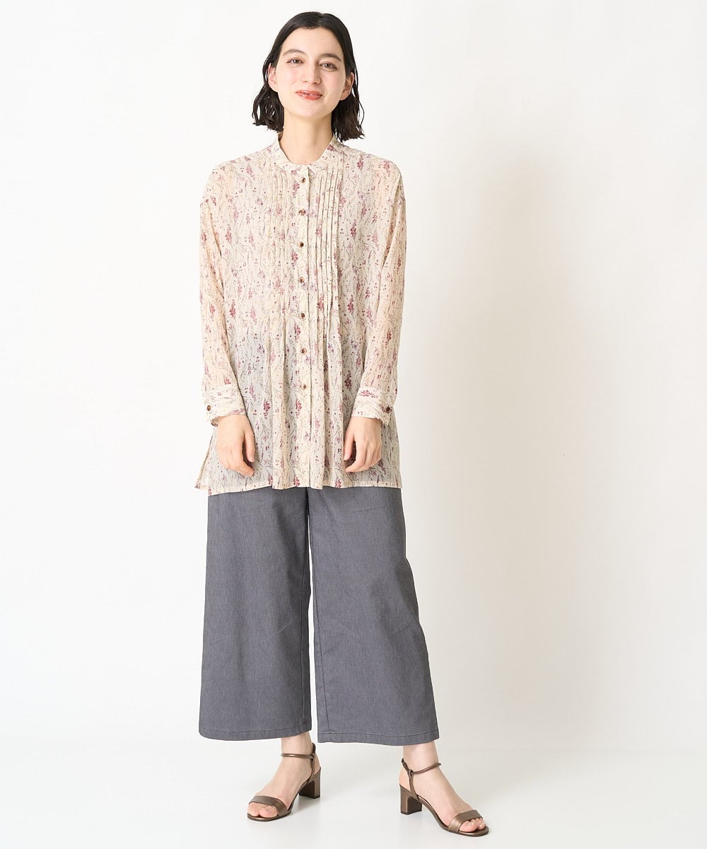 NHLEX82190 GIANNI LO GIUDICE(小さいサイズ)(メゾン ドゥ サンク) [セットアップ対応]デニムライクストレッチワイドパンツ ベージュ