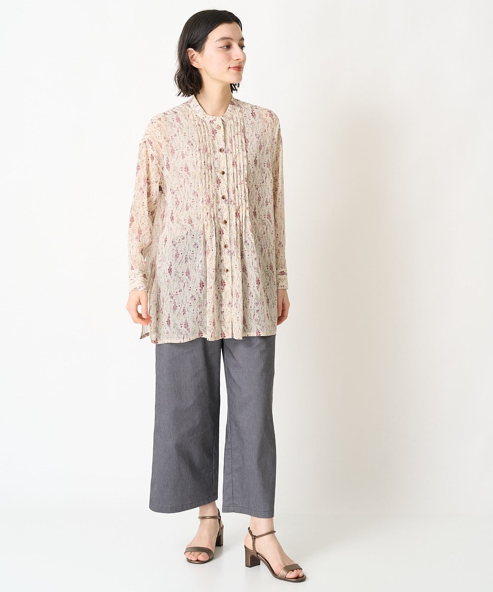 NHLEX82190 GIANNI LO GIUDICE(小さいサイズ)(メゾン ドゥ サンク) [セットアップ対応]デニムライクストレッチワイドパンツ ベージュ