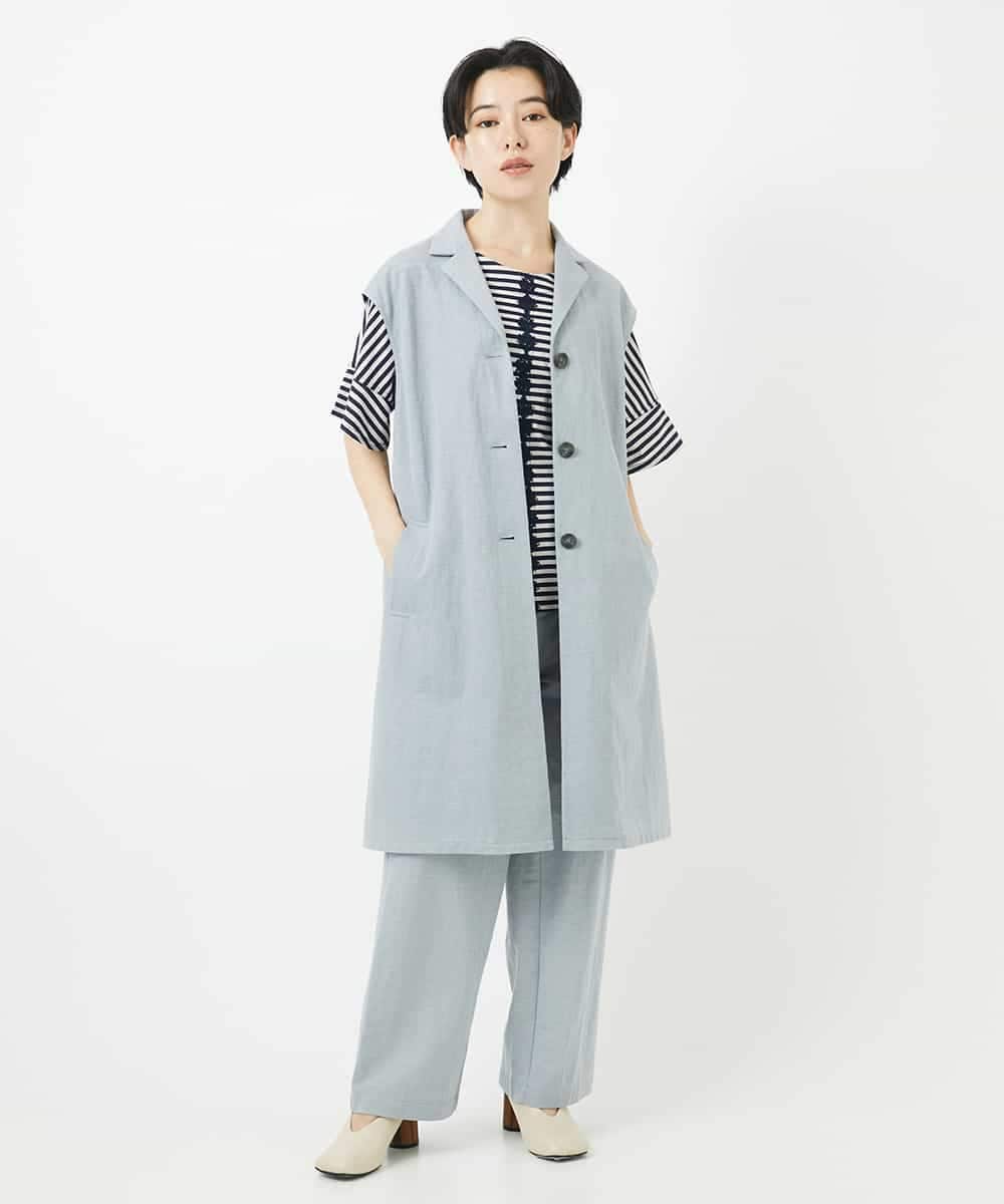 NHLGA30250 GIANNI LO GIUDICE(小さいサイズ)(メゾン ドゥ サンク) コットンナイロンカノコ編みパンツ ライトグレー