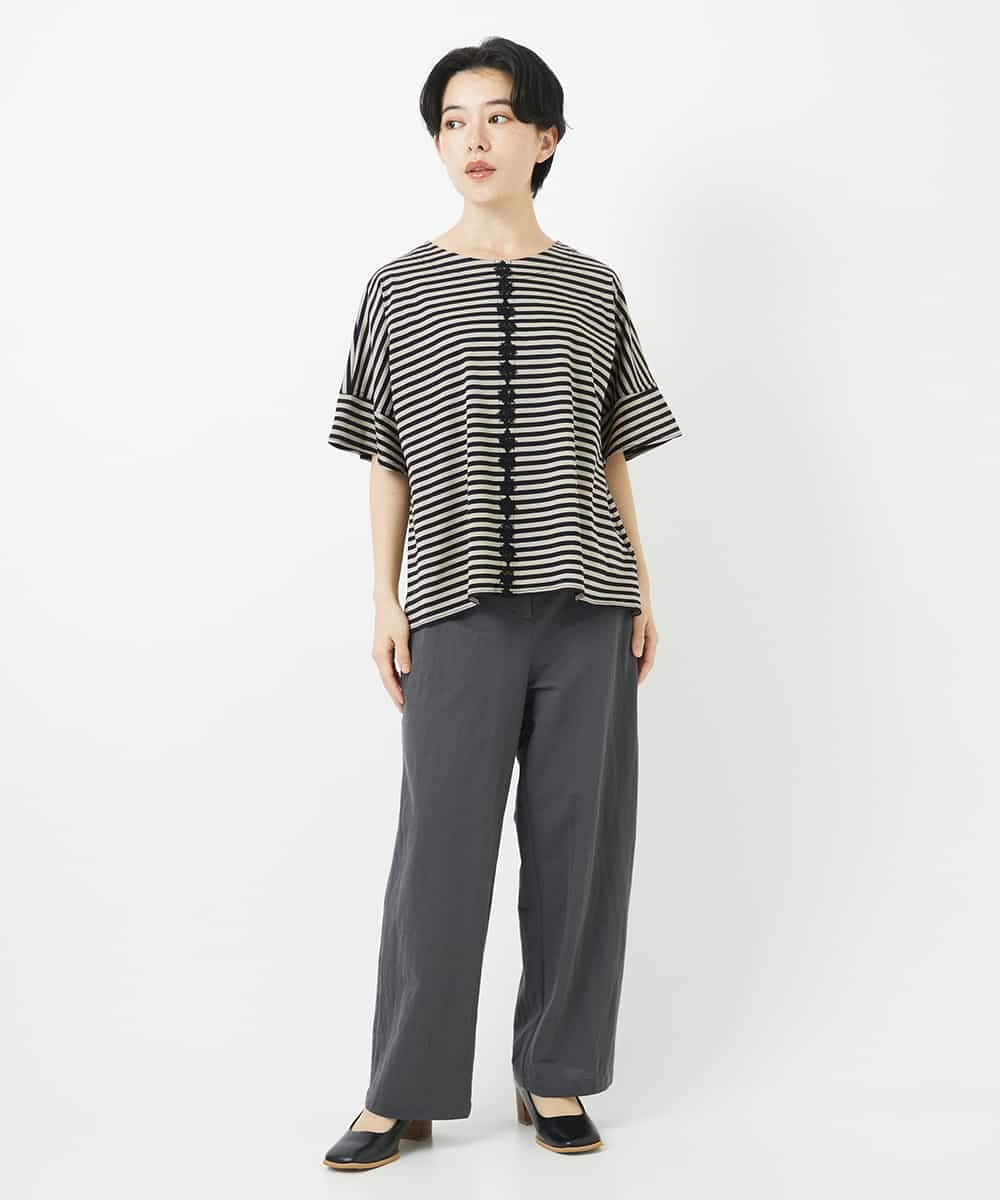 NHLGA30250 GIANNI LO GIUDICE(小さいサイズ)(メゾン ドゥ サンク) コットンナイロンカノコ編みパンツ ライトグレー