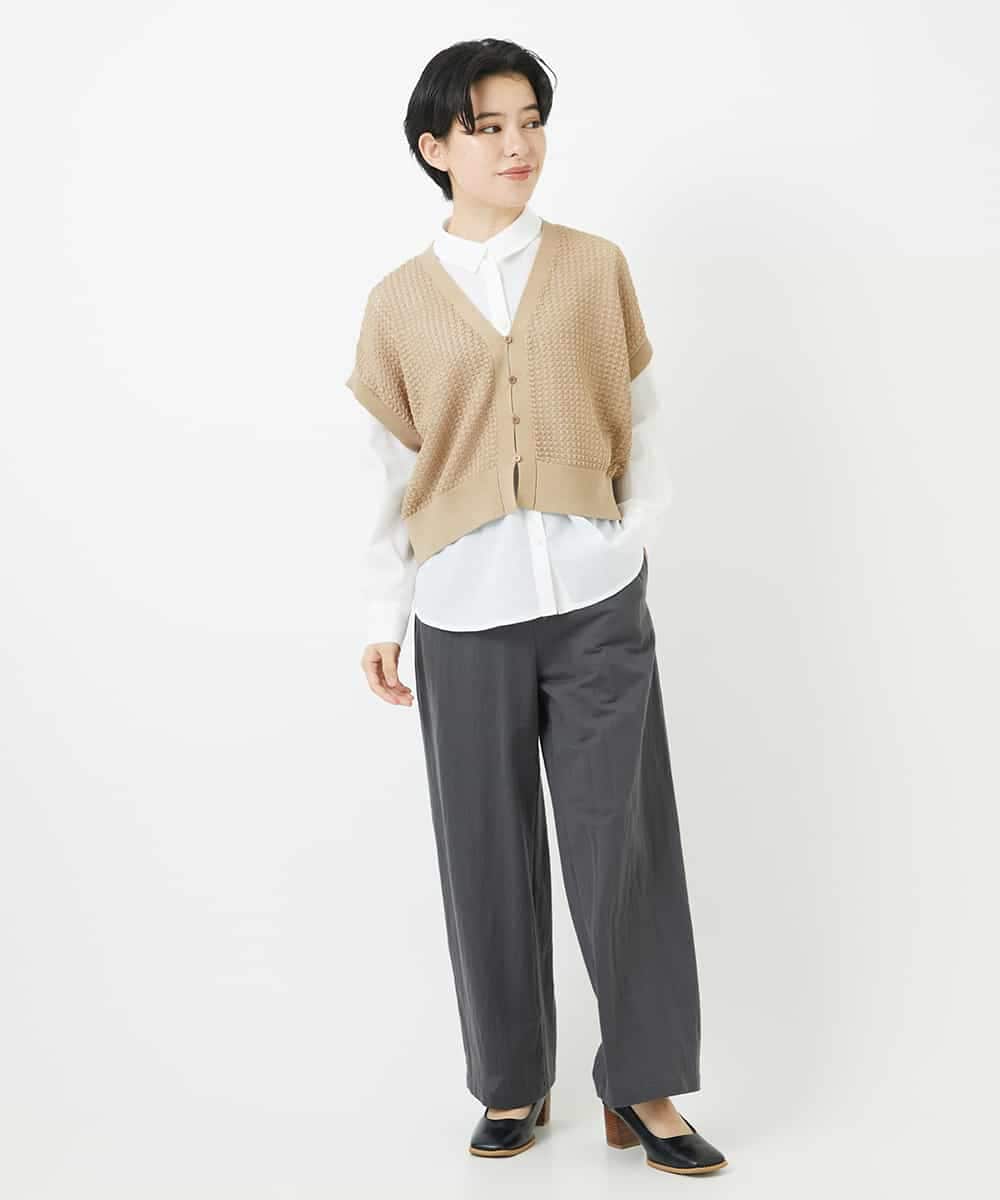 NHLGA30250 GIANNI LO GIUDICE(小さいサイズ)(メゾン ドゥ サンク) コットンナイロンカノコ編みパンツ ライトグレー