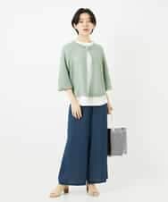 NHLGA42250 GIANNI LO GIUDICE(小さいサイズ)(メゾン ドゥ サンク) [リバーシブル]ストレートワイドパンツ ネイビー/ライトグレー