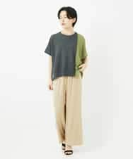 NHLGA42250 GIANNI LO GIUDICE(小さいサイズ)(メゾン ドゥ サンク) [リバーシブル]ストレートワイドパンツ ネイビー/ライトグレー
