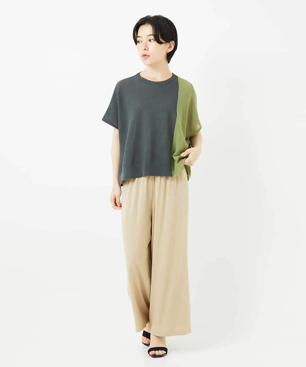 NHLGA42250 GIANNI LO GIUDICE(小さいサイズ)(メゾン ドゥ サンク) [リバーシブル]ストレートワイドパンツ ネイビー/ライトグレー