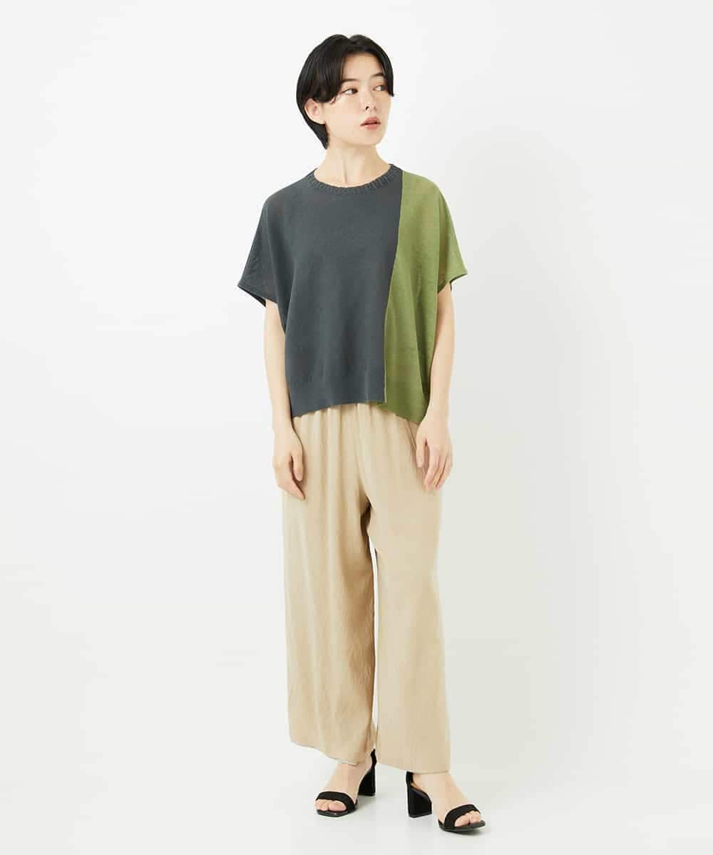 NHLGA42250 GIANNI LO GIUDICE(小さいサイズ)(メゾン ドゥ サンク) [リバーシブル]ストレートワイドパンツ ネイビー/ライトグレー