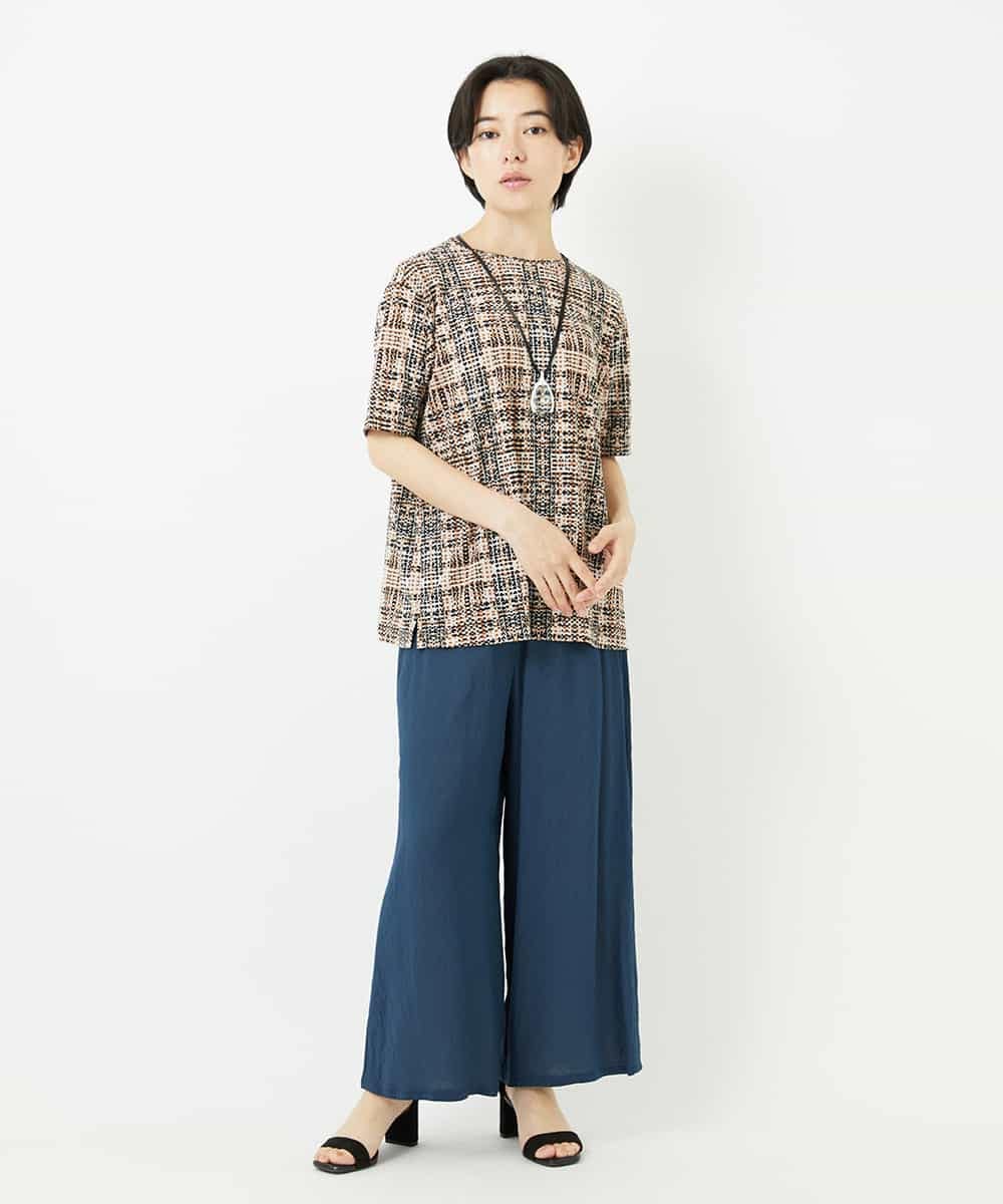 NHLGA42250 GIANNI LO GIUDICE(小さいサイズ)(メゾン ドゥ サンク) [リバーシブル]ストレートワイドパンツ ネイビー/ライトグレー