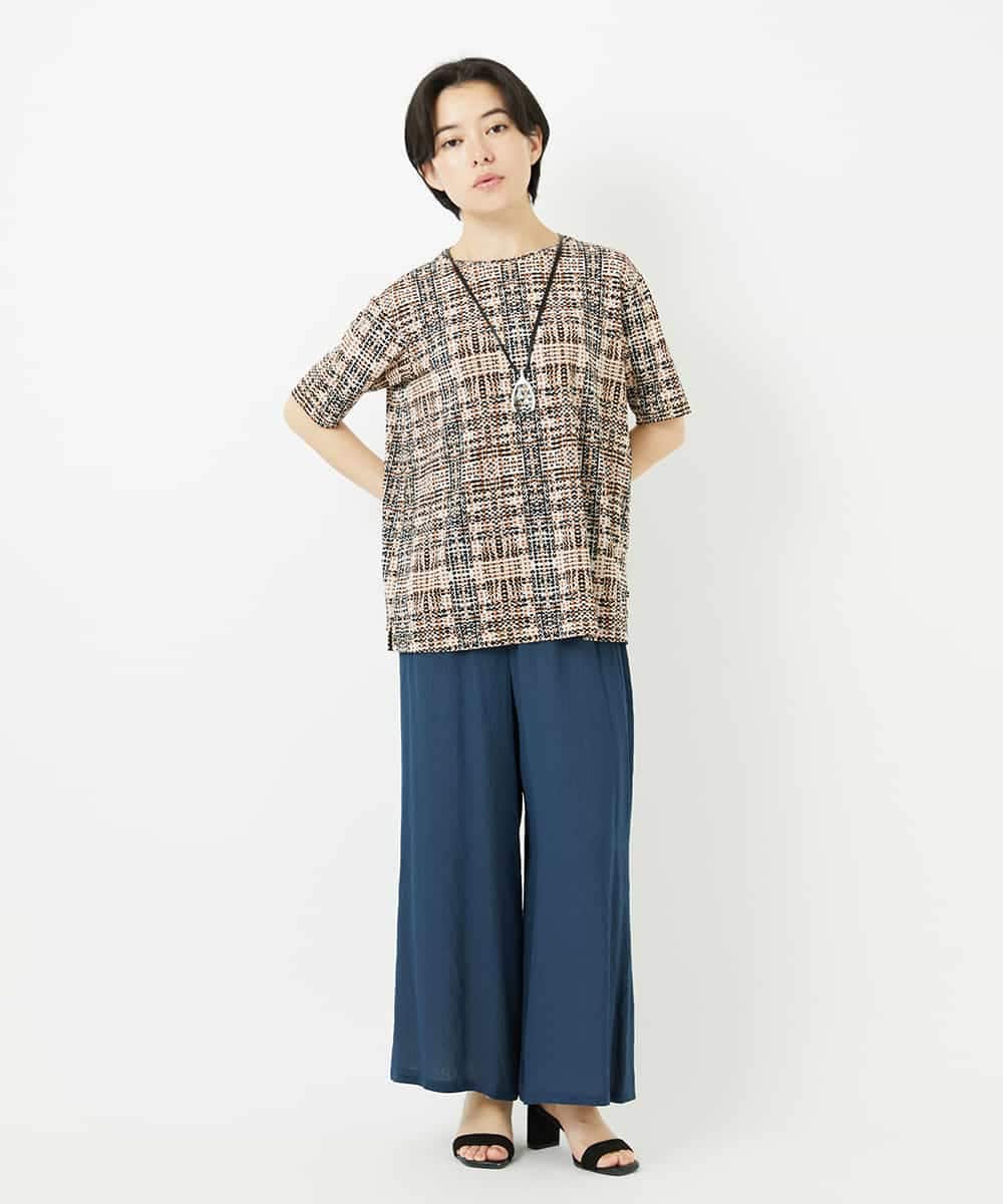 NHLGA42250 GIANNI LO GIUDICE(小さいサイズ)(メゾン ドゥ サンク) [リバーシブル]ストレートワイドパンツ ネイビー/ライトグレー