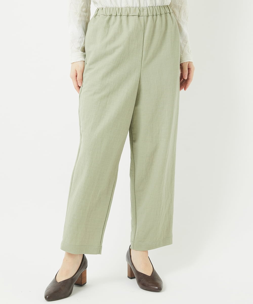 NHLGB12180 GIANNI LO GIUDICE(小さいサイズ)(メゾン ドゥ サンク) [日本製]ナチュラルスムースパンツ スモーキーグリーン