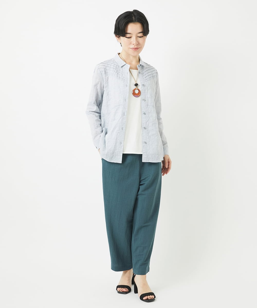 NHLGB12180 GIANNI LO GIUDICE(小さいサイズ)(メゾン ドゥ サンク) [日本製]ナチュラルスムースパンツ スモーキーグリーン