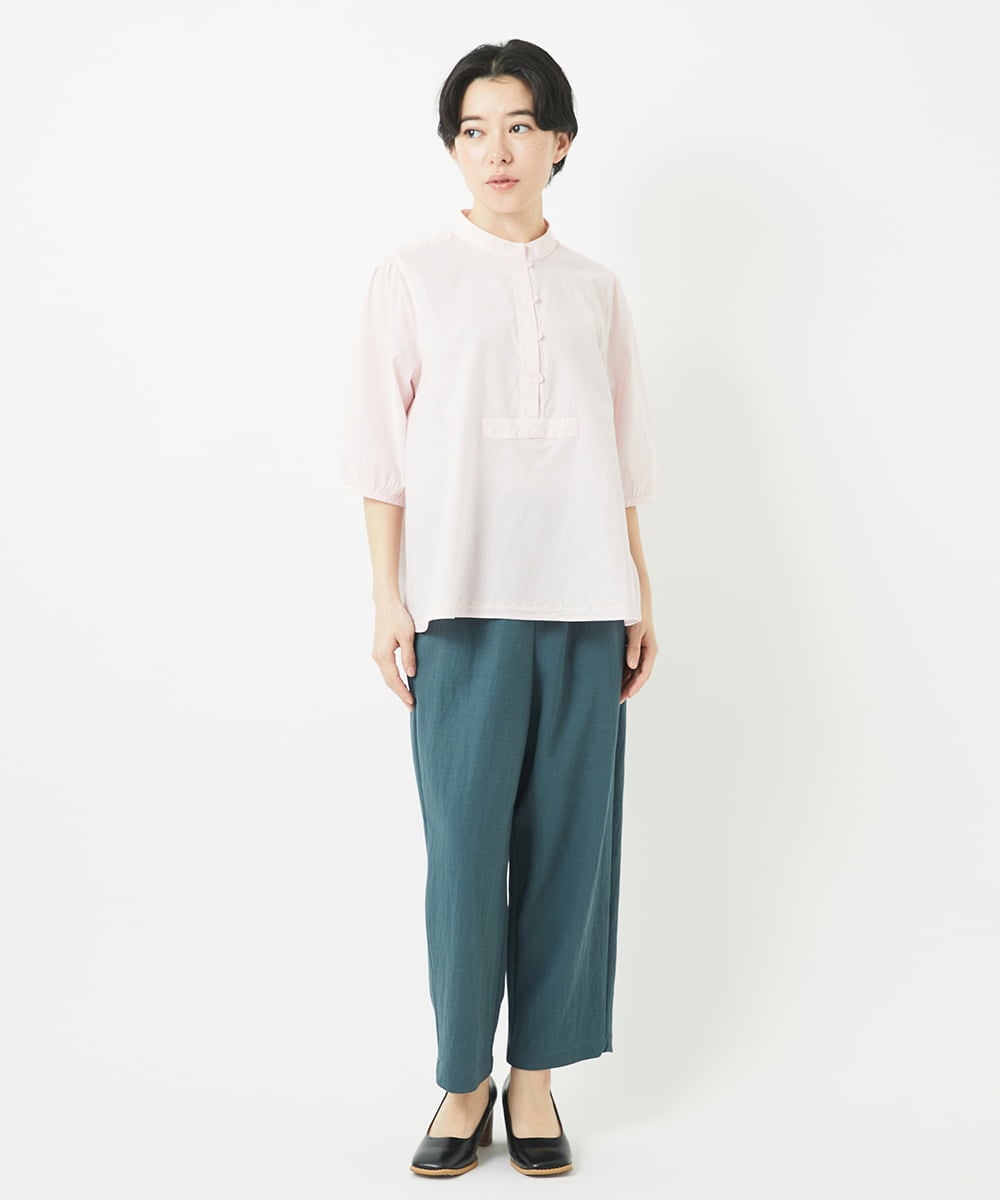 NHLGB12180 GIANNI LO GIUDICE(小さいサイズ)(メゾン ドゥ サンク) [日本製]ナチュラルスムースパンツ スモーキーグリーン