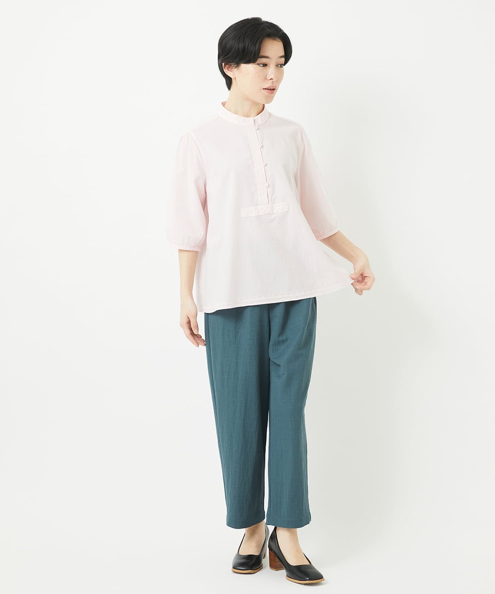 NHLGB12180 GIANNI LO GIUDICE(小さいサイズ)(メゾン ドゥ サンク) [日本製]ナチュラルスムースパンツ スモーキーグリーン