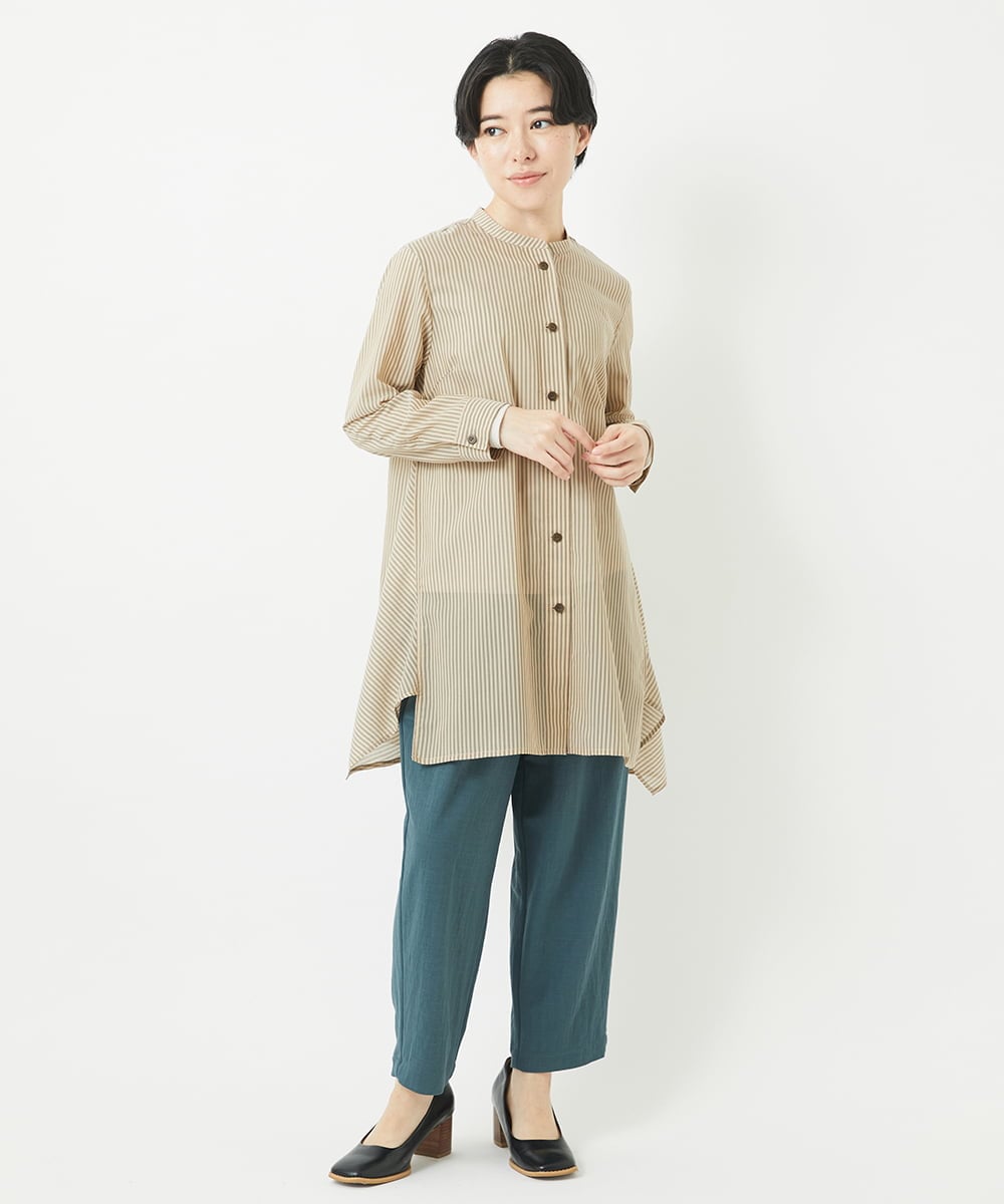 NHLGB12180 GIANNI LO GIUDICE(小さいサイズ)(メゾン ドゥ サンク) [日本製]ナチュラルスムースパンツ スモーキーグリーン