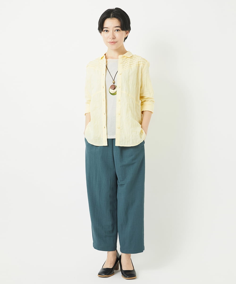 NHLGB12180 GIANNI LO GIUDICE(小さいサイズ)(メゾン ドゥ サンク) [日本製]ナチュラルスムースパンツ スモーキーグリーン