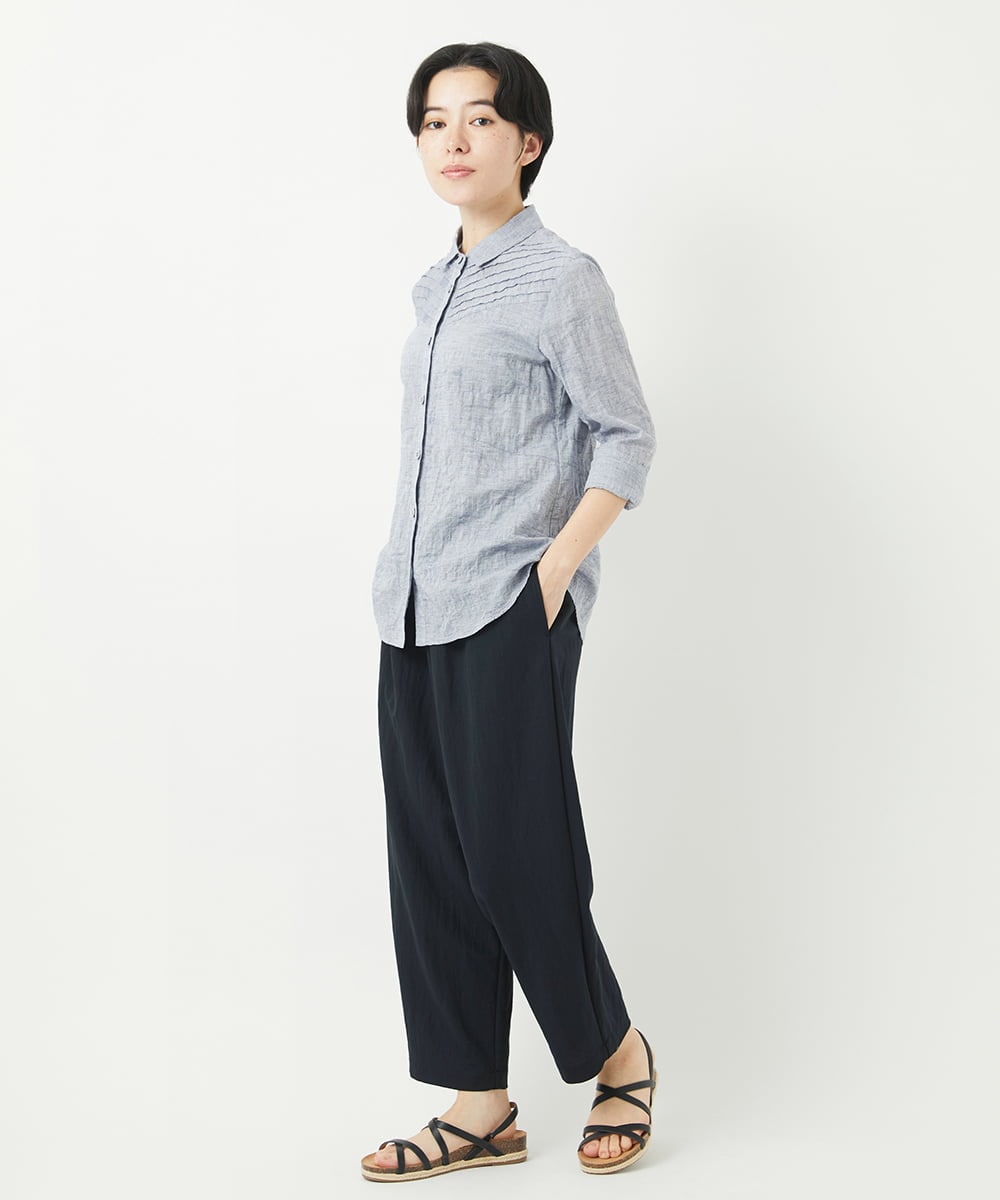 NHLGB12180 GIANNI LO GIUDICE(小さいサイズ)(メゾン ドゥ サンク) [日本製]ナチュラルスムースパンツ スモーキーグリーン