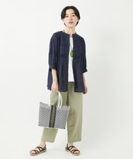 NHLGB12180 GIANNI LO GIUDICE(小さいサイズ)(メゾン ドゥ サンク) [日本製]ナチュラルスムースパンツ スモーキーグリーン