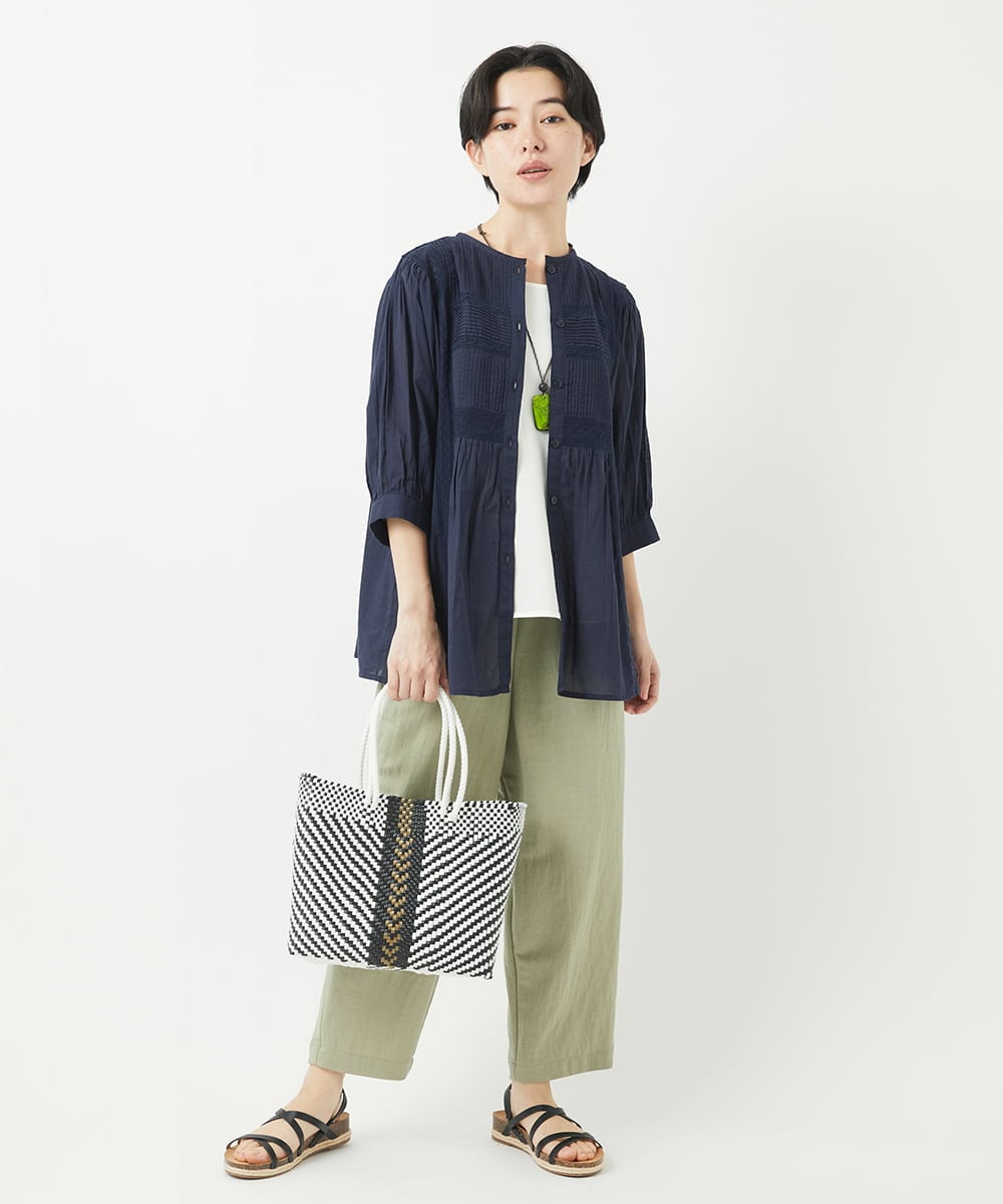 NHLGB12180 GIANNI LO GIUDICE(小さいサイズ)(メゾン ドゥ サンク) [日本製]ナチュラルスムースパンツ スモーキーグリーン