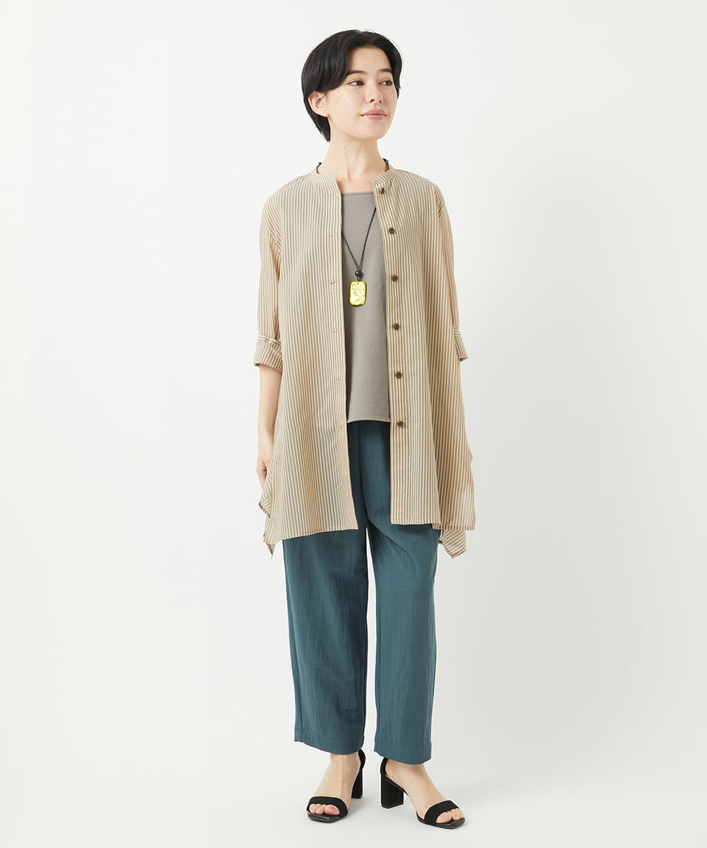 NHLGB12180 GIANNI LO GIUDICE(小さいサイズ)(メゾン ドゥ サンク) [日本製]ナチュラルスムースパンツ スモーキーグリーン