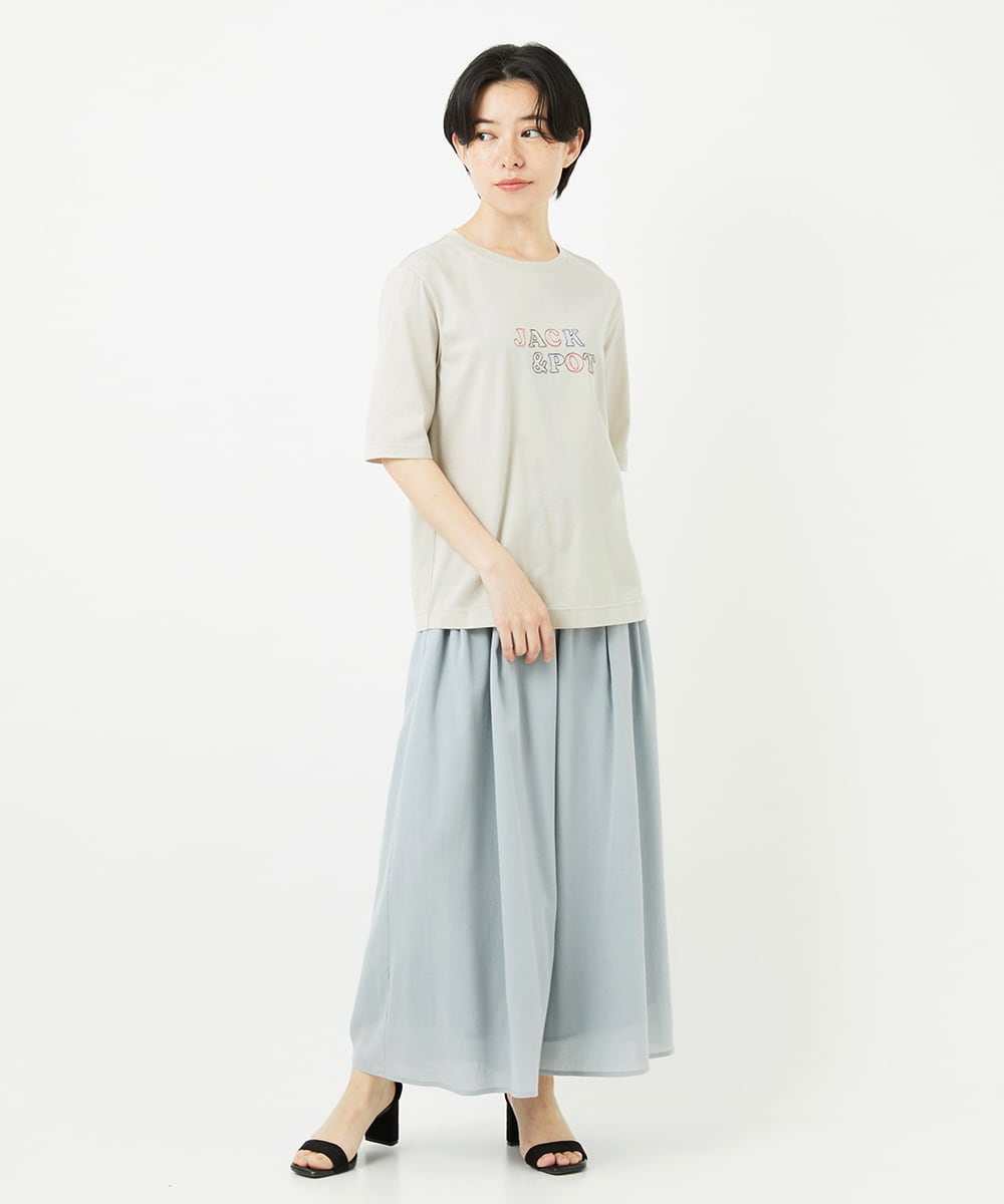 NHLGC84270 GIANNI LO GIUDICE(小さいサイズ)(メゾン ドゥ サンク) 強撚ピケワイドパンツ ネイビー