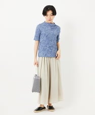 NHLGC84270 GIANNI LO GIUDICE(小さいサイズ)(メゾン ドゥ サンク) 強撚ピケワイドパンツ ネイビー
