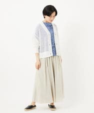 NHLGC84270 GIANNI LO GIUDICE(小さいサイズ)(メゾン ドゥ サンク) 強撚ピケワイドパンツ ネイビー