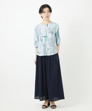NHLGC84270 GIANNI LO GIUDICE(小さいサイズ)(メゾン ドゥ サンク) 強撚ピケワイドパンツ ネイビー