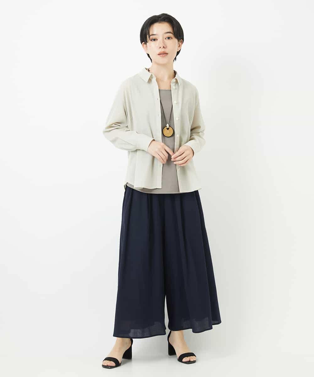 NHLGC84270 GIANNI LO GIUDICE(小さいサイズ)(メゾン ドゥ サンク) 強撚ピケワイドパンツ ネイビー
