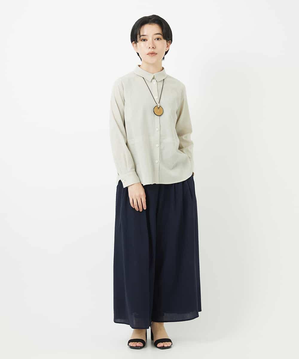 NHLGC84270 GIANNI LO GIUDICE(小さいサイズ)(メゾン ドゥ サンク) 強撚ピケワイドパンツ ネイビー