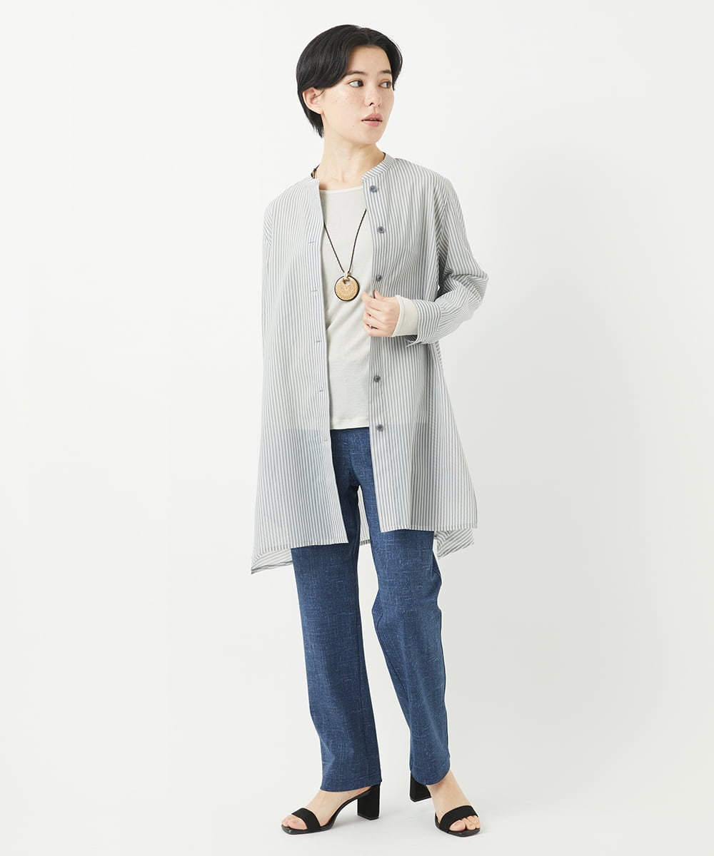 NHLGC87170 GIANNI LO GIUDICE(小さいサイズ)(メゾン ドゥ サンク) [3サイズ展開・接触冷感・夏向け素材]ブリーズクールハイテンションストレッチパンツ ネイビー