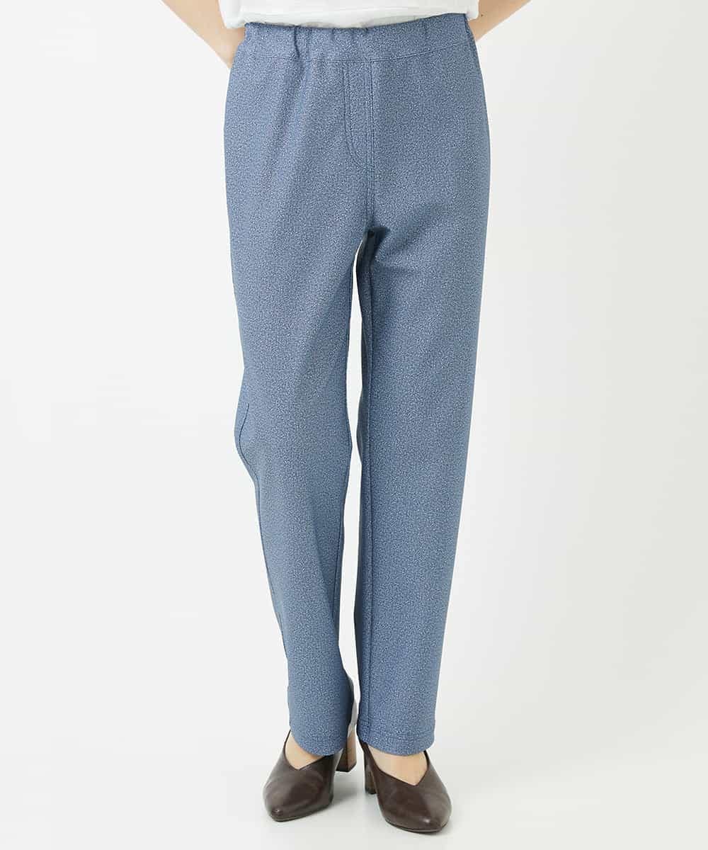 NHLGC88170 GIANNI LO GIUDICE(小さいサイズ)(メゾン ドゥ サンク) [3サイズ展開・接触冷感・夏向け素材]デニム風綾プリントハイテンションストレッチパンツ ネイビー系