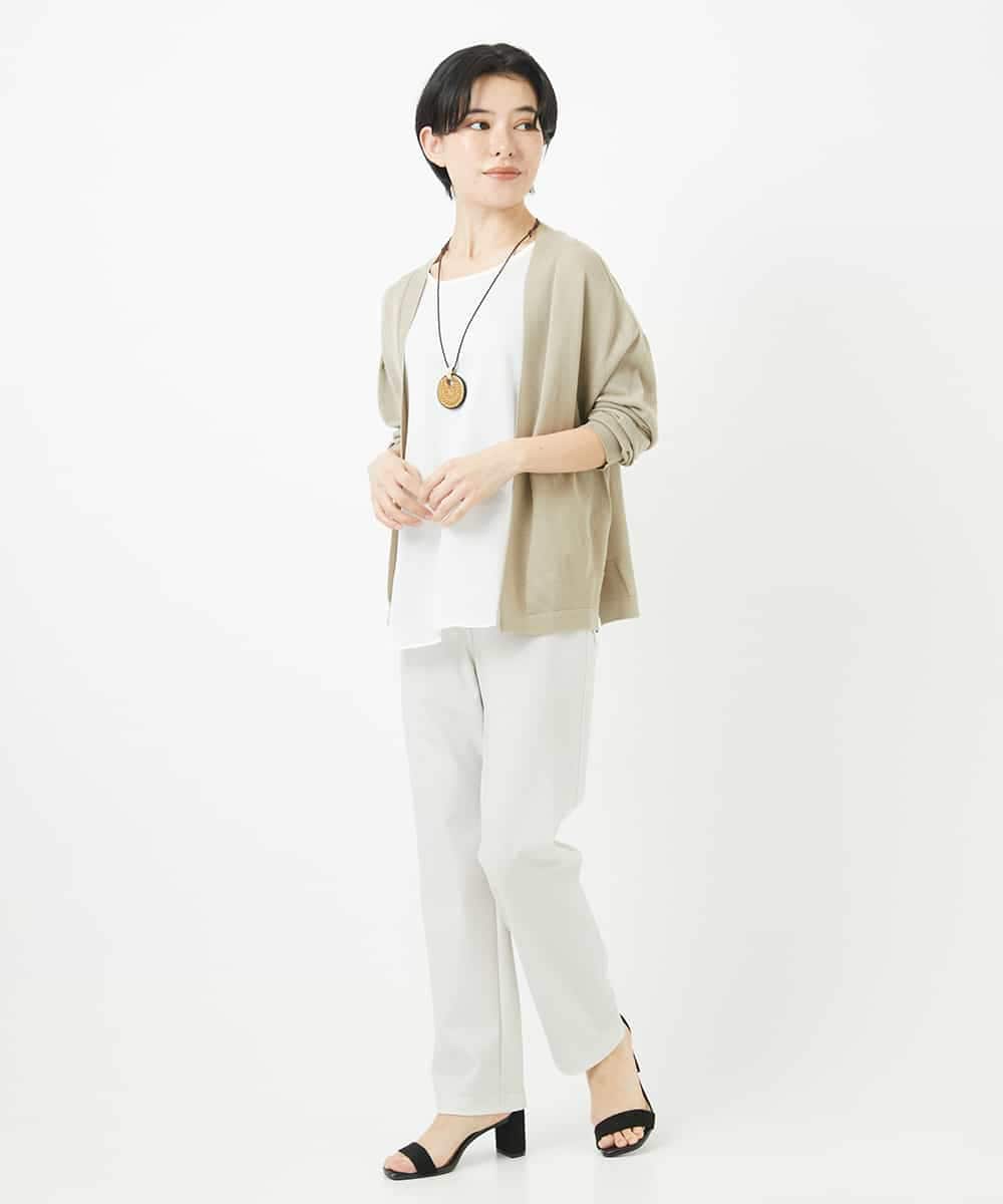 NHLGC88170 GIANNI LO GIUDICE(小さいサイズ)(メゾン ドゥ サンク) [3サイズ展開・接触冷感・夏向け素材]デニム風綾プリントハイテンションストレッチパンツ ネイビー系