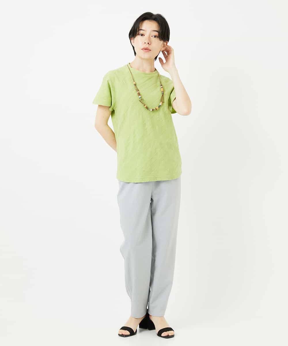NHLGC92210 GIANNI LO GIUDICE(小さいサイズ)(メゾン ドゥ サンク) [日本製]オクタワルツカルゼテーパードパンツ ライトグレー