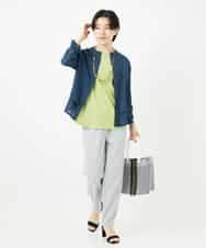 NHLGC92210 GIANNI LO GIUDICE(小さいサイズ)(メゾン ドゥ サンク) [日本製]オクタワルツカルゼテーパードパンツ ライトグレー