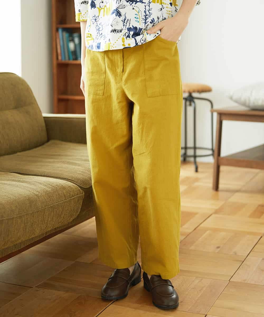 NHLGD86250 GIANNI LO GIUDICE(小さいサイズ)(メゾン ドゥ サンク) コットンナチュラルワッシャーベイカーパンツ グリーン