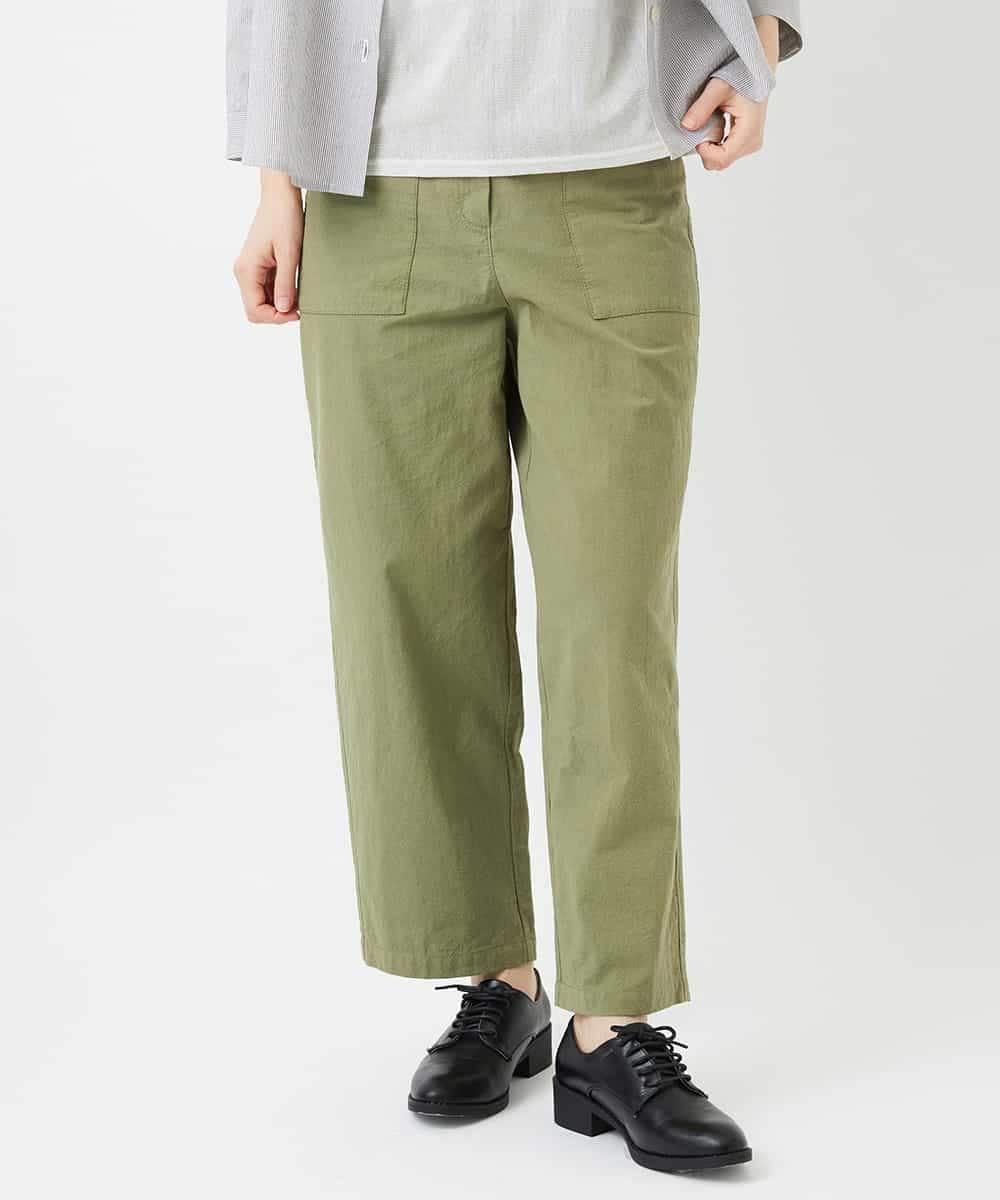 NHLGD86250 GIANNI LO GIUDICE(小さいサイズ)(メゾン ドゥ サンク) コットンナチュラルワッシャーベイカーパンツ グリーン