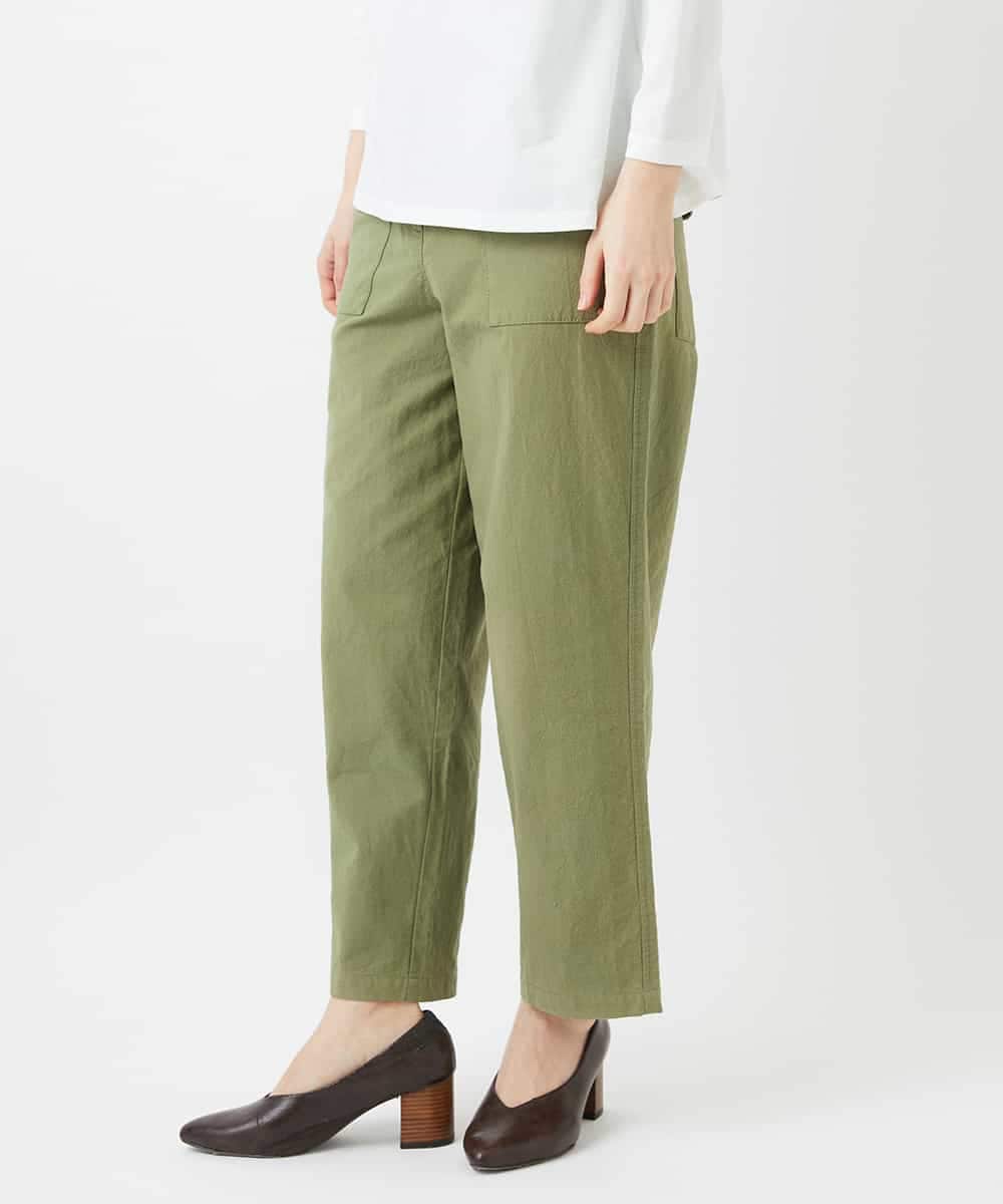 NHLGD86250 GIANNI LO GIUDICE(小さいサイズ)(メゾン ドゥ サンク) コットンナチュラルワッシャーベイカーパンツ グリーン