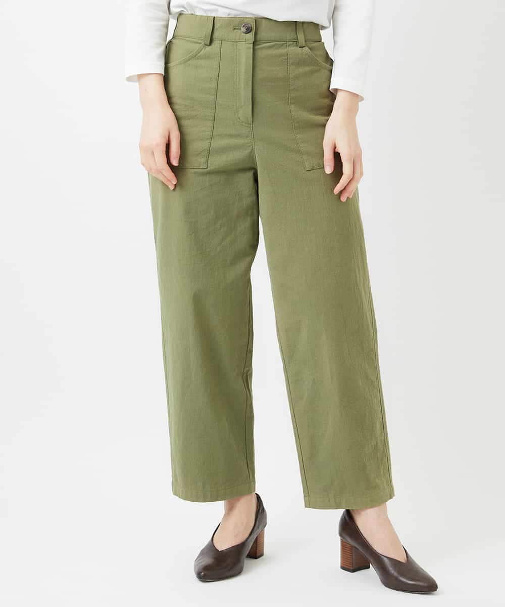 NHLGD86250 GIANNI LO GIUDICE(小さいサイズ)(メゾン ドゥ サンク) コットンナチュラルワッシャーベイカーパンツ グリーン