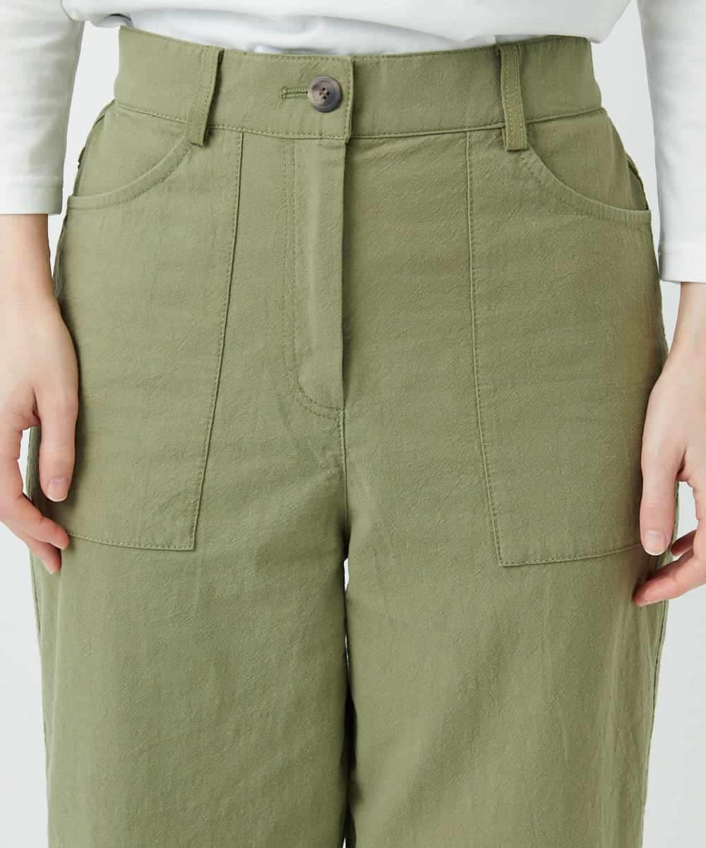 NHLGD86250 GIANNI LO GIUDICE(小さいサイズ)(メゾン ドゥ サンク) コットンナチュラルワッシャーベイカーパンツ グリーン