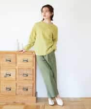 NHLGD86250 GIANNI LO GIUDICE(小さいサイズ)(メゾン ドゥ サンク) コットンナチュラルワッシャーベイカーパンツ グリーン