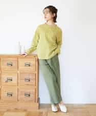 NHLGD86250 GIANNI LO GIUDICE(小さいサイズ)(メゾン ドゥ サンク) コットンナチュラルワッシャーベイカーパンツ グリーン