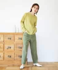 NHLGD86250 GIANNI LO GIUDICE(小さいサイズ)(メゾン ドゥ サンク) コットンナチュラルワッシャーベイカーパンツ グリーン