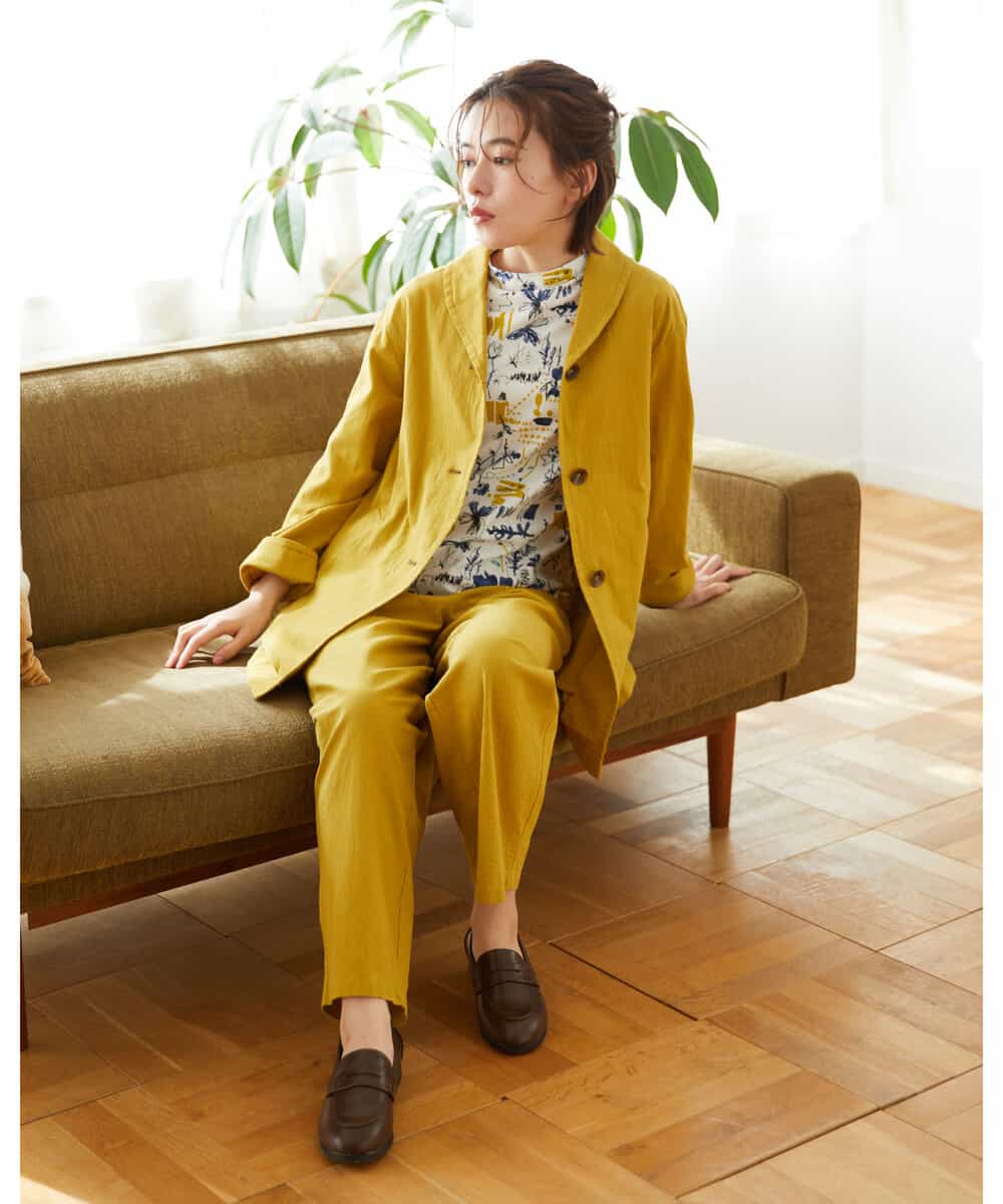 NHLGD86250 GIANNI LO GIUDICE(小さいサイズ)(メゾン ドゥ サンク) コットンナチュラルワッシャーベイカーパンツ グリーン